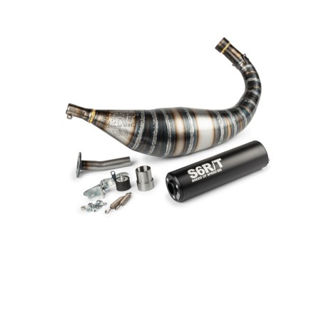 Marmitta Stage6 R/T 80 - 90cc Silenziatore in CNC Nero per Minarelli AM6 S6-96188851/BK