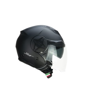 CASCO DEMI JET CGM 169G ILLI SPORT NERO / ROSSO OPACO ECE 22.06