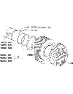 Gruppo Termico Polini 140.0080 per Vespa PX 125 150 Arcobaleno 2