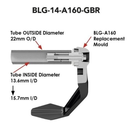 Protezione leva freno anteriore diametro 14mm