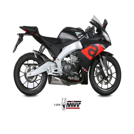 Terminale Scarico Mivv Delta Race Inox per Aprilia RS 125 dal 2017 al 2020 A.011.LDRX dettaglio moto