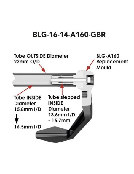 Protezione leva freno anteriore GB Racing diametro interno 16mm /14mm