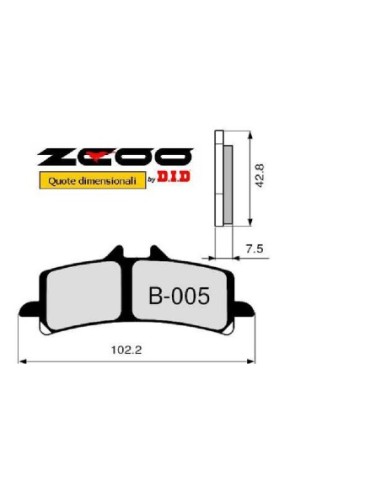 Pastiglie Freno Sinterizzate Anteriori Zcoo B005 Mescola Ex per PINZA BREMBO M50