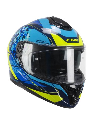 Casco Integrale CGM 360S KAD Race Blu Giallo Fluo