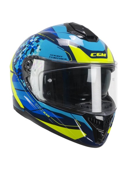 Casco Integrale CGM 360S KAD Race Blu Giallo Fluo