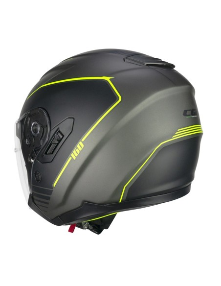 Casco Jet CGM 160G JAD in Fibra Grafite Giallo Fluo Opaco