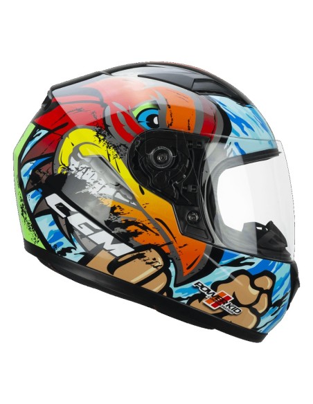 Casco Integrale Bambino CGM 265X Lucky Boxer Azzuro Rosso Verde