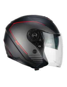 Casco Jet CGM 160G JAD in Fibra Nero Rosso Opaco