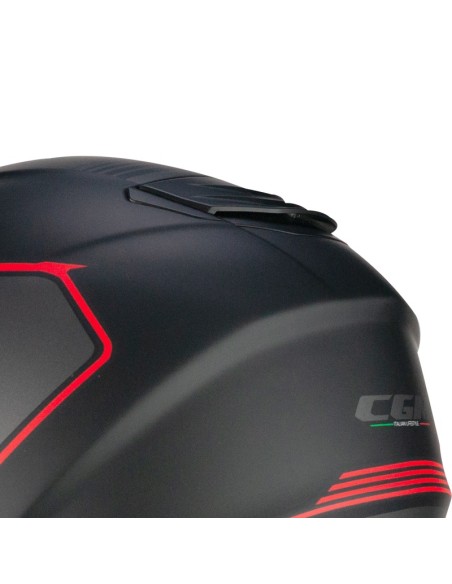 Casco Jet CGM 160G JAD in Fibra Nero Rosso Opaco