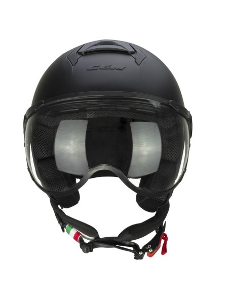 Casco Demi Jet CGM 167A FLO MONO Nero opaco Visiera Sagomata