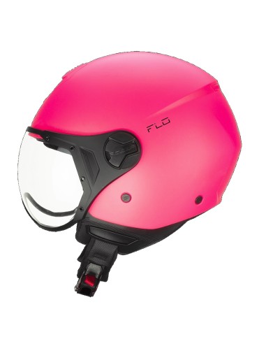 Casco Demi Jet CGM 167A FLO MONO Rosa Fluo Opaco Visiera Sagomata