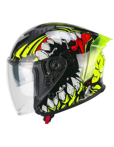 Casco Jet CGM 127X Deep Freaker Nero Giallo fluo