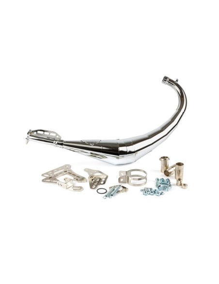 Marmitta Stage6 Streetrace cromata CNC Nero Derbi Minarelli AM6 S6-9118904/BK