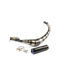 Marmitta Stage6 Streetrace CNC blu nero Derbi Minarelli AM6 S6-9118903/BL 2