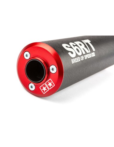 Marmitta Stage6 R/T 70-80cc con silenziatore nero-rosso per AM6 S6-96188751/RE