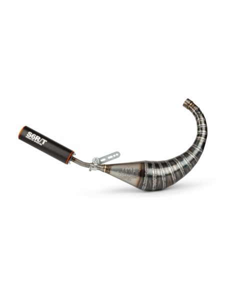 Marmitta Stage6 R/T 70-80cc con silenziatore nero-arancione per AM6 S6-96188751/BO