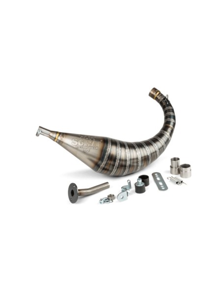 Marmitta Stage6 R/T 70-80cc con silenziatore nero-arancione per AM6 S6-96188751/BO