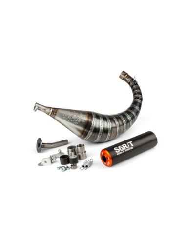 Marmitta Stage6 R/T 70-80cc con silenziatore nero-arancione per AM6 S6-96188751/BO