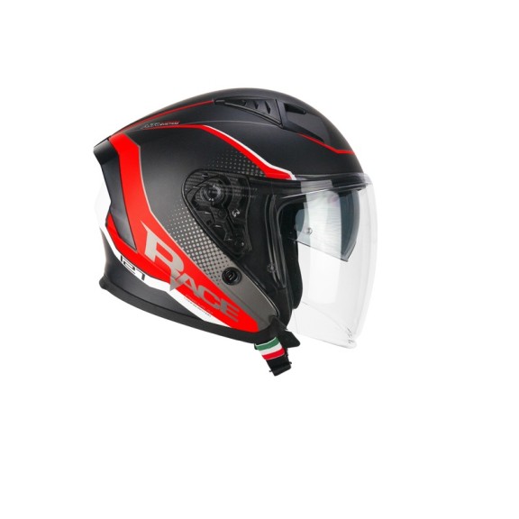 Casco Jet  CGM 127G Deep Race Grafite Rosso opaco