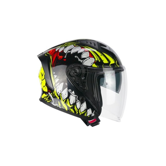 Casco Jet CGM 127X Deep Freaker Nero Giallo fluo