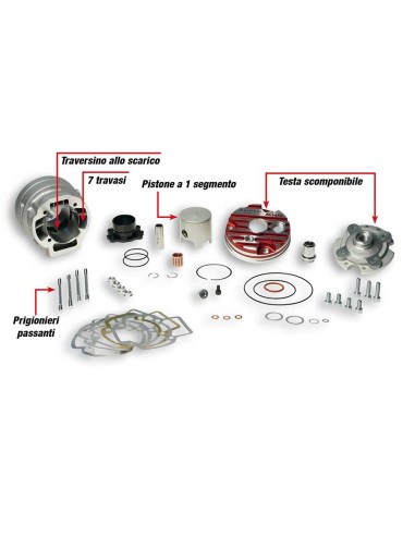 Gruppo Termico Ø 47,6 In Alluminio H2o Malossi Mhr Team Testa Rossa per Piaggio LC