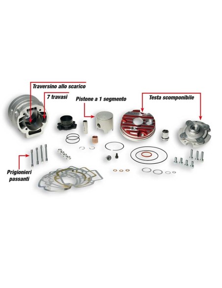 Gruppo Termico Ø 47,6 In Alluminio H2o Malossi Mhr Team Testa Rossa per Piaggio LC