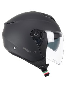 Casco CGM Demi Jet 126A Iper Mono Nero Opaco