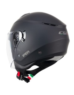Casco CGM Demi Jet 126A Iper Mono Nero Opaco 2