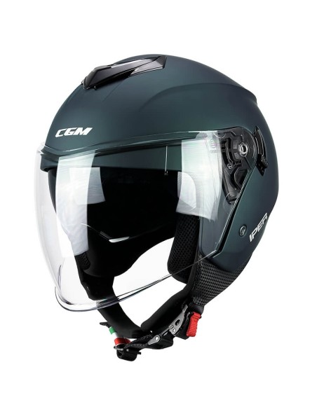 Casco CGM Demi Jet 126A Iper Mono Petrolio Satinato