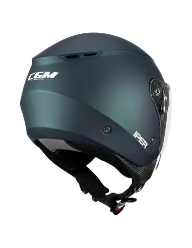 Casco CGM Demi Jet 126A Iper Mono Petrolio Satinato