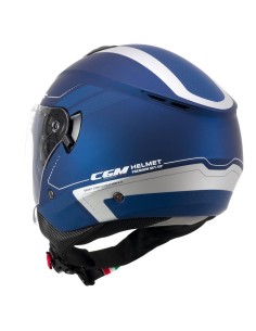 Casco CGM Demi Jet 126G Iper City Blu Argento satinato 2