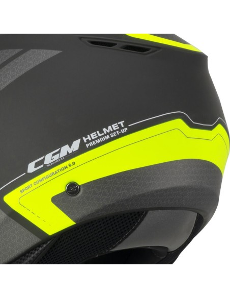 Casco CGM Demi Jet 126G Iper City Grafite Giallo fluo opaco