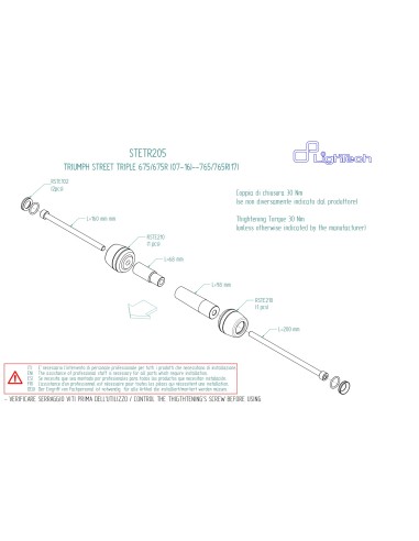 Protezioni Telaio Lightech per Triumph Street Triple 765 S R RS STETR205NER