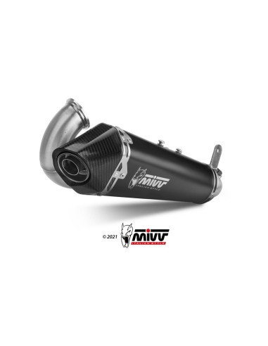 Terminale Scarico Slip-On Mivv Delta Race Inox Nero per Ducati StreetFighter V2 dal 2022 al 2024