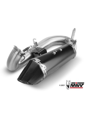 Terminale Scarico Slip-On Mivv Delta Race Inox Nero per Ducati Panigale V2 dal 2022 al 2024