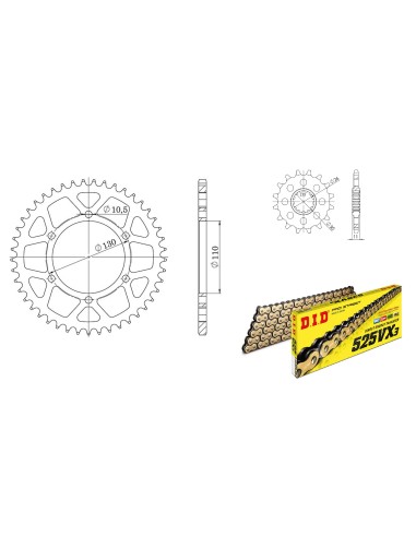 Kit Trasmissione Did per Yamaha MT-07 Tracer dal 2018 al 2020 101665