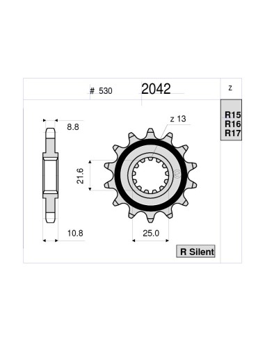 Kit Trasmissione DID per Yamaha FZ6 600 dal 2004 al 2009 375474000
