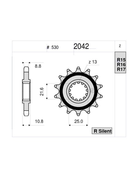 Kit Trasmissione DID per Yamaha FZ6 600 dal 2004 al 2009 375474000