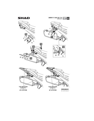 Telaietti SHAD 4P System per BMW R1300 GS W0RG144P